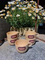 Vintage servies mepal melamine bruin met gekleurde rand, Gebruikt