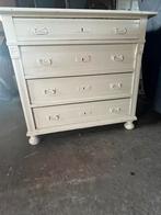 Ladekast grenen wit geschilderd, Huis en Inrichting, Kasten | Ladekasten, Ophalen, 50 tot 100 cm, Zo goed als nieuw, 3 of 4 laden