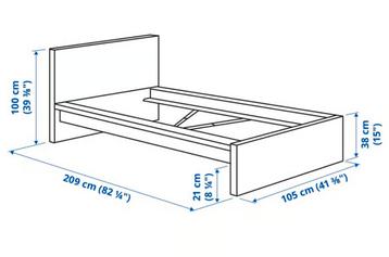 Malm ikea bed 90x200 wit - afbeelding 5