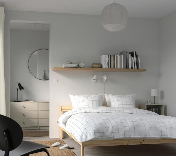 Bedframe Ikea NEIDEN hout 2 persoons 140cm, Huis en Inrichting, Slaapkamer | Bedden, Gebruikt, Tweepersoons, 140 cm, 200 cm, Hout