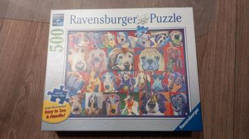 Puzzel 500 stukjes honden beschikbaar voor biedingen