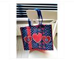 trendy blauwe dames shopper/32.5 cm x 41 cm, Sieraden, Tassen en Uiterlijk, Ophalen of Verzenden, Zo goed als nieuw, Blauw, Shopper