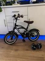 Volare black cruiser vintage 16inch kinderfiets met zijwiel, Ophalen of Verzenden, Zo goed als nieuw, 16 tot 20 inch, Zijwieltjes