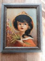 Oud schilderij portret meisje, Ophalen of Verzenden
