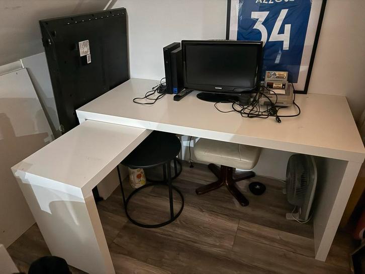 IKEA Malm Bureau - Wit, Huis en Inrichting, Bureaus, Gebruikt, Bureau, Ophalen