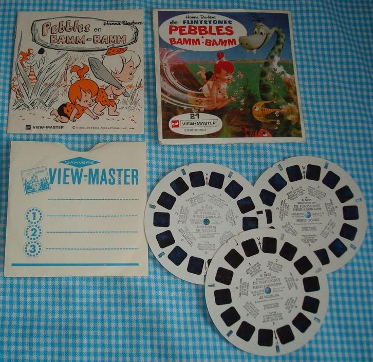 View Master De Flintstones Pebbles & Bamm Bamm 3 schijfjes, Verzamelen, Speelgoed, Ophalen of Verzenden