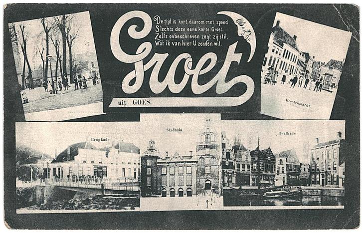700262 Goes Zeeland 1906 Gelopen met postzegel, Verzamelen, Ansichtkaarten | Nederland, Gelopen, Zeeland, Voor 1920, Ophalen of Verzenden