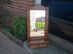 Houten SPIEGEL eiken met plank en klep 73,5 cm h wandspiegel, Overige vormen, Minder dan 100 cm, Minder dan 50 cm, Ophalen of Verzenden