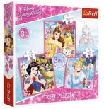 Disney Princess 3 in 1 Puzzel - 20/36/50 stukjes - Trefl, Ophalen of Verzenden, 10 tot 50 stukjes, Nieuw, 4 tot 6 jaar