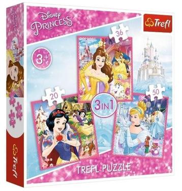Disney Princess 3 in 1 Puzzel - 20/36/50 stukjes - Trefl beschikbaar voor biedingen