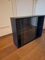 Zwarte IKEA Vitrinekastje 76x56x20, Huis en Inrichting, Ophalen, 50 tot 100 cm, Minder dan 100 cm