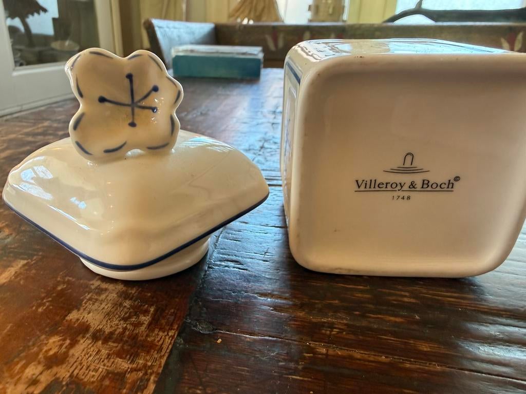 Villeroy & Boch vieux Luxembourg jampotje potje Delfts blauw, Overige typen, Ophalen of Verzenden, Zo goed als nieuw, Overige stijlen