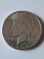 Peacedollar 1926s usa rand beschadigd kk  f.4.11, Ophalen of Verzenden, Noord-Amerika