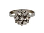 13 diamanten luxe 14k wit gouden dames rozet ring entourage
