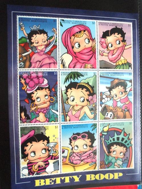 13 Vellen POSTZEGELS van BETTY BOOP, Verzamelen, Stripfiguren, Zo goed als nieuw, Plaatje, Poster of Sticker, Betty Boop, Ophalen of Verzenden