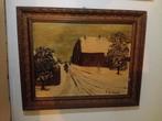 Wintergezicht Boerderij - R. Heekmann, Antiek en Kunst, Kunst | Schilderijen | Klassiek, Ophalen of Verzenden
