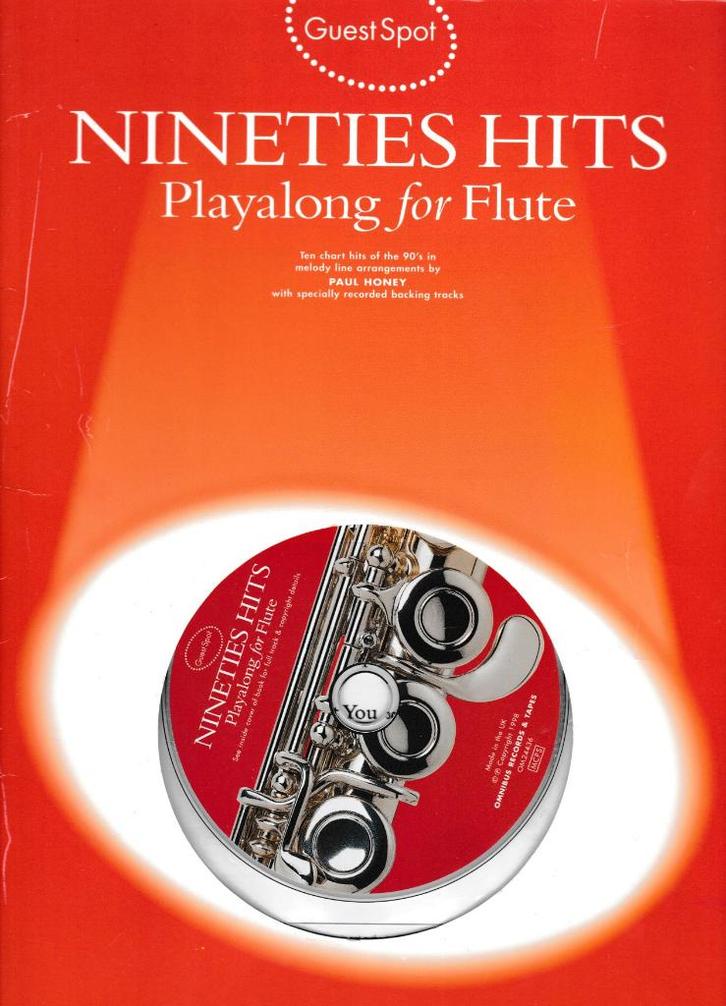 PAUL HONEY - NINETIES HITS - Playalong for Flute, Muziek en Instrumenten, Bladmuziek, Gebruikt, Artiest of Componist, Populair
