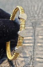 Prachtige 14karaat gouden armband flexibel met hartjes, Sieraden, Tassen en Uiterlijk, Ophalen of Verzenden, Nieuw, Goud, Goud