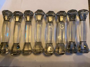 Set van 8 vintage glazen messenleggers, art deco beschikbaar voor biedingen