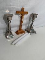 kruisbeeld + 2 kaarshouders Incl. 17 kaarsen, Niet bekend, Overige materialen, Niet bekend, Nieuw