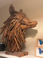 Teak houten wolven beeld, Antiek en Kunst, Ophalen