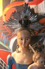 Antieke 18e eeuwse madonna kind kroon baby Jezus santos, Antiek en Kunst, Ophalen