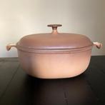 Grote vintage Le Creuset braadpan Enzo Mari, Huis en Inrichting, Gebruikt, Gietijzer, Ophalen of Verzenden, Keramische plaat