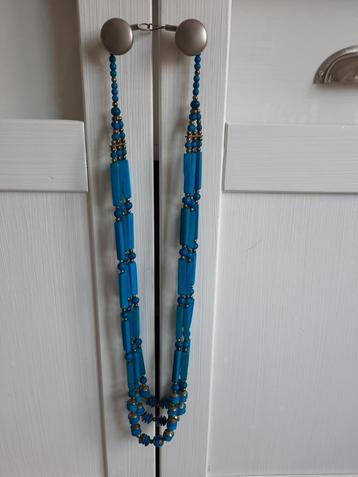 Prachtige Lange Opvallende Zware Turquoise Ketting beschikbaar voor biedingen