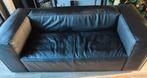 2zits Lederen Italiaanse bank zwart, Huis en Inrichting, Ophalen, Zo goed als nieuw, 75 tot 100 cm