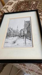 Ets   Tilburg Heuvelstraat. 1870, Antiek en Kunst, Kunst | Etsen en Gravures, Ophalen of Verzenden
