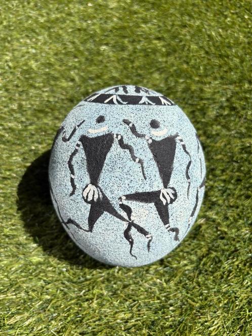 Struisvogel ei met zandschildering, Verzamelen, Dierenverzamelingen, Ophalen of Verzenden