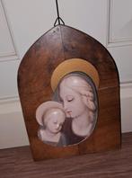 Vintage Maria met Kind Houten Kerst Wanddecoratie, Antiek en Kunst, Ophalen of Verzenden