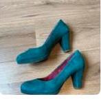 Suede pumps, turquoise, maat 38, Ophalen of Verzenden, Zo goed als nieuw, Blauw