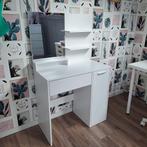 Make-up Tafel met Spiegel en Opbergruimte, Ophalen, 100 tot 150 cm, 50 tot 100 cm, Zo goed als nieuw