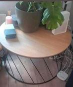 Ronde houten bijzettafel met metalen frame. Zsm ophalen, Ophalen, Gebruikt, Rond