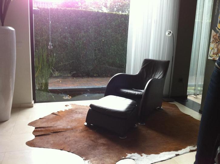 Fauteuil LOGE - Montis - Gerard v/d Berg + hocker, Huis en Inrichting, Fauteuils, Zo goed als nieuw, Leer, 50 tot 75 cm, 75 tot 100 cm