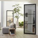 Zwarte Industriële binnendeuren met glas | staallook, Niet ingevuld, 80 tot 100 cm, Binnendeur, Niet ingevuld