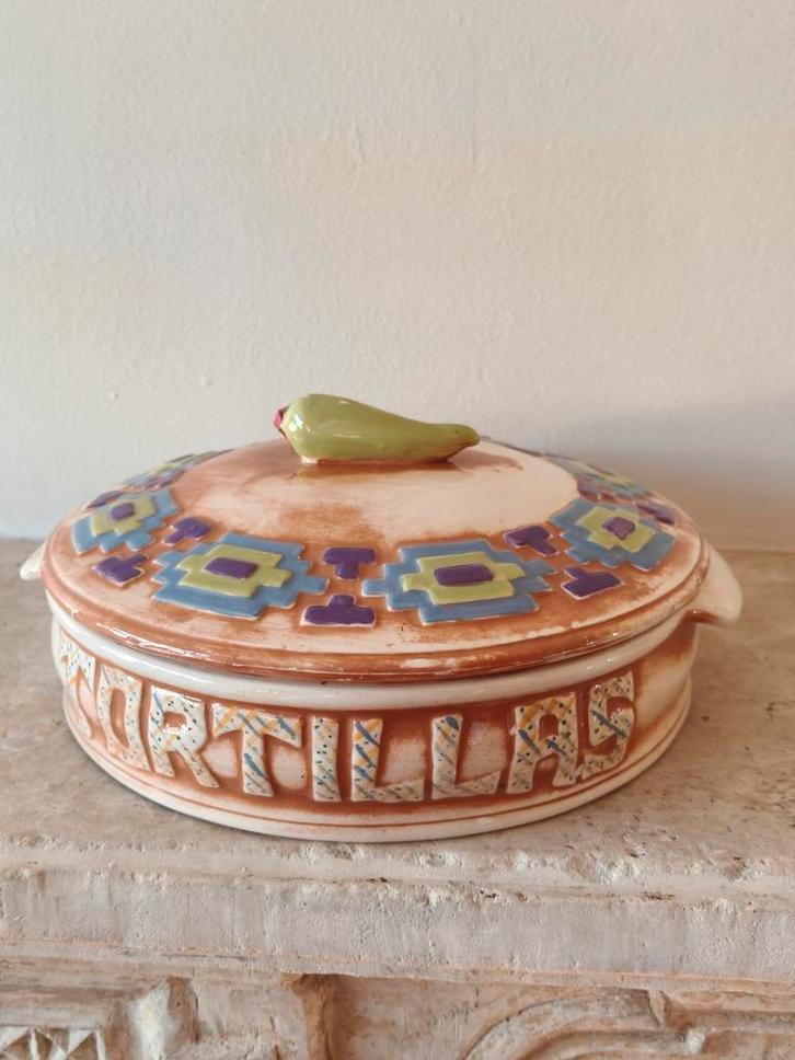 Grote schaal met deksel voor tortilla., Huis en Inrichting, Keuken | Keukenbenodigdheden, Zo goed als nieuw, Ophalen of Verzenden