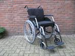 Meyra aluminium rolstoel 49cm breed druksteunen verstelbaar, Ophalen of Verzenden, Inklapbaar, Zo goed als nieuw, Duwrolstoel