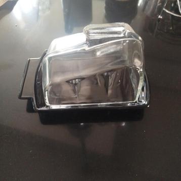 Art deco kaasstolp - Zwart Onderstel & Glazen Deksel beschikbaar voor biedingen