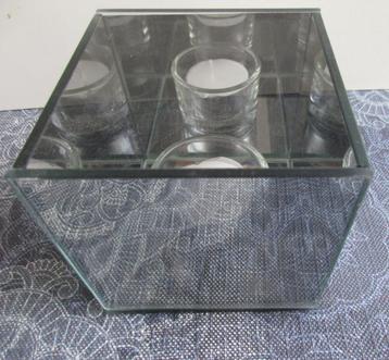 vierkante spiegel kandelaar voor theelichtje of waxinelicht beschikbaar voor biedingen