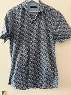 Heren overhemd kort mouw met print, Ophalen, Zo goed als nieuw, Blauw, Halswijdte 39/40 (M)