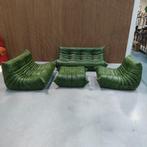 Ligne Roset Togo set - Rustical green leder, Ophalen of Verzenden