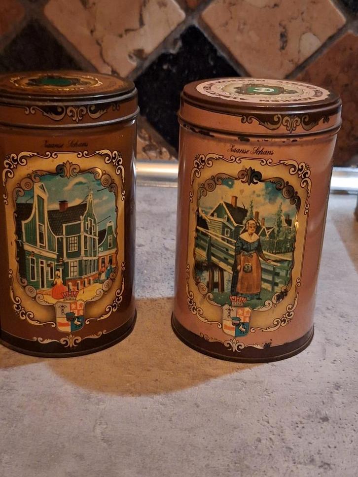 Vintage Koektrommels Zaandam, Antiek en Kunst, Antiek | Tin, Ophalen of Verzenden