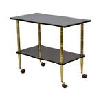 Vintage Franse Bar Trolley Houtfineer Goud Messing Tv-Meubel, Antiek en Kunst, Curiosa en Brocante, Ophalen