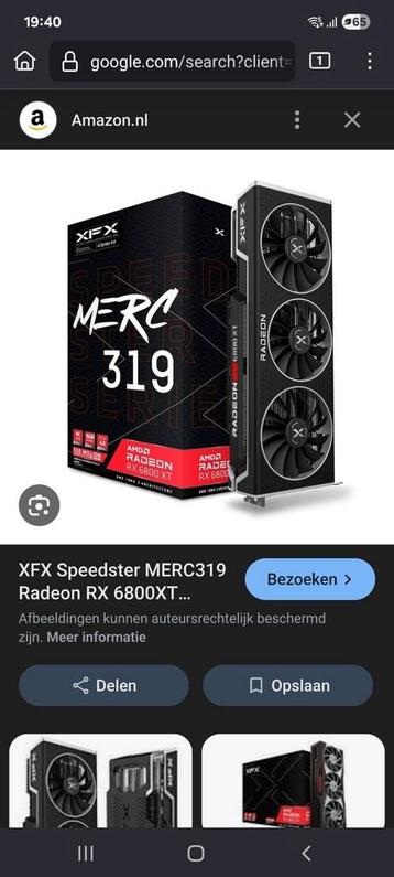 XFX Speedster Merc 6800 xt 16gb beschikbaar voor biedingen
