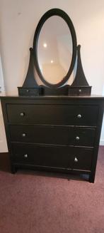 Ikea hemnes ladekast kaptafel met spiegel zwart, Ophalen of Verzenden, Gebruikt, Minder dan 100 cm