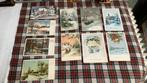 Nostalgische nieuwjaarskaarten met geschulpte rand/gelopen, Verzamelen, Ophalen of Verzenden, 1940 tot 1960, Gelopen