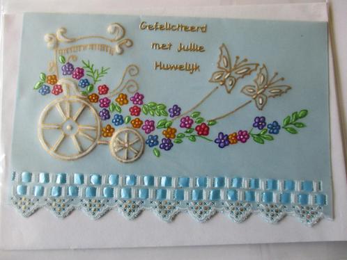 nr  14 pergamano trouwkaart, Hobby en Vrije tijd, Kaarten | Zelfgemaakt, Nieuw, Overige thema's, Ophalen of Verzenden