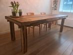 TE KOOP: mooie houten eettafel met 6 houten stoelen, Huis en Inrichting, 200 cm of meer, 50 tot 100 cm, Gebruikt, Landelijk